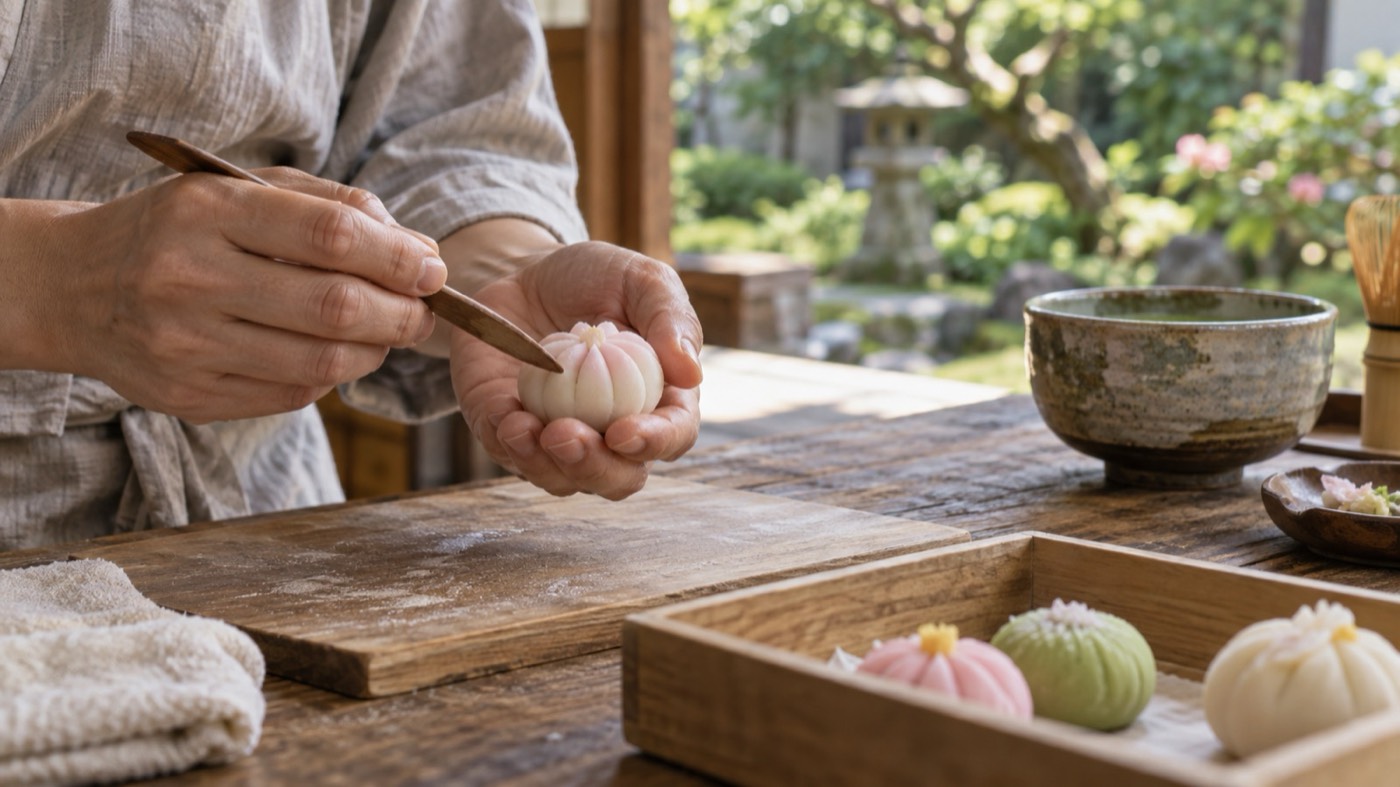 Illustrative image for a wagashi-making experience; not the actual venue or sweets