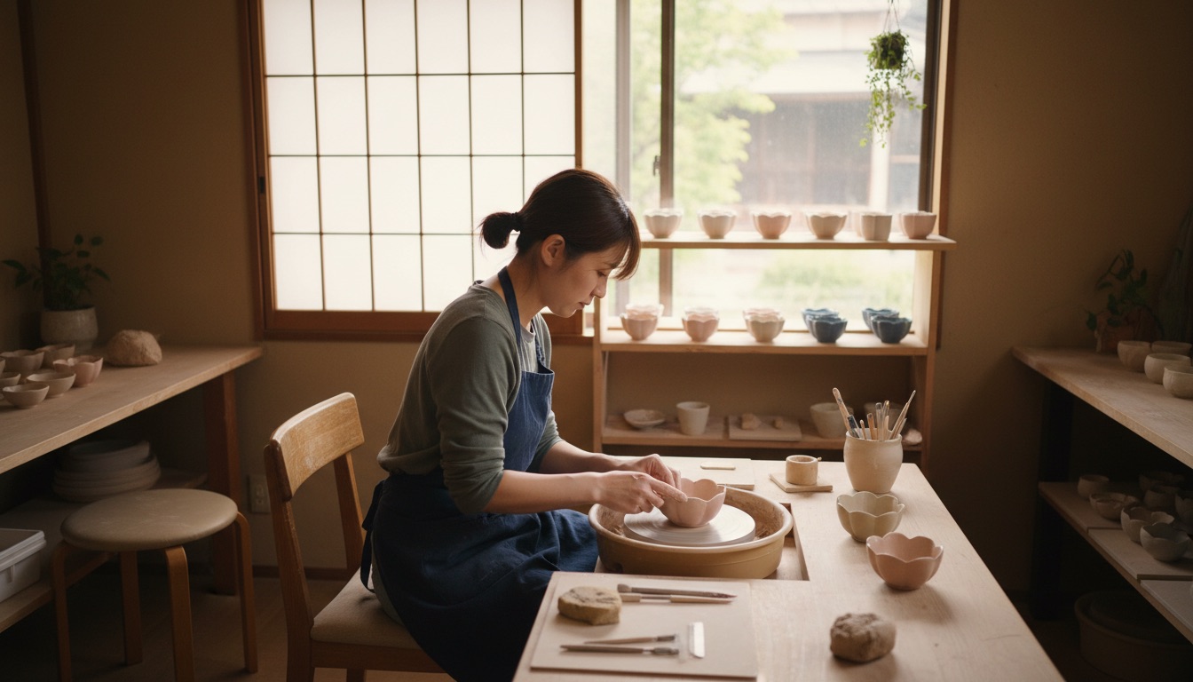 陶房円 Pottery Studio EN 体験の様子