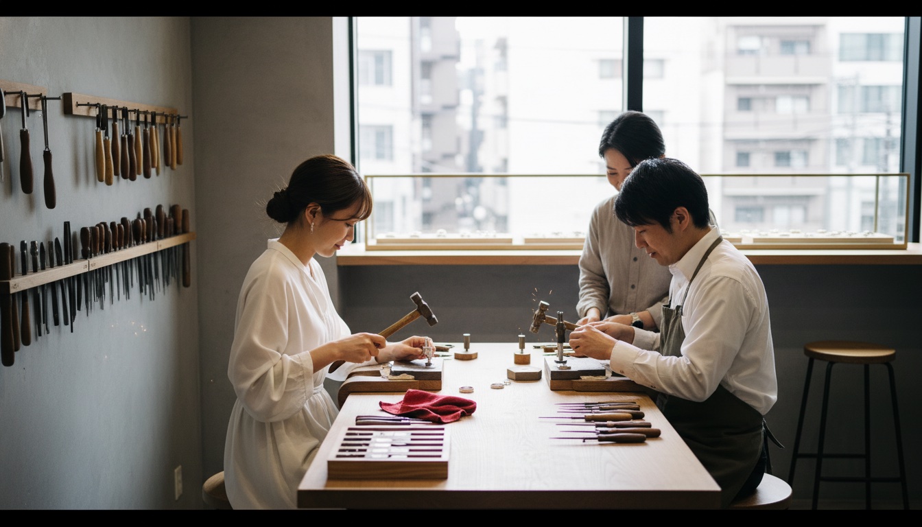 ついぶ名古屋工房での手作り結婚指輪体験のイメージ