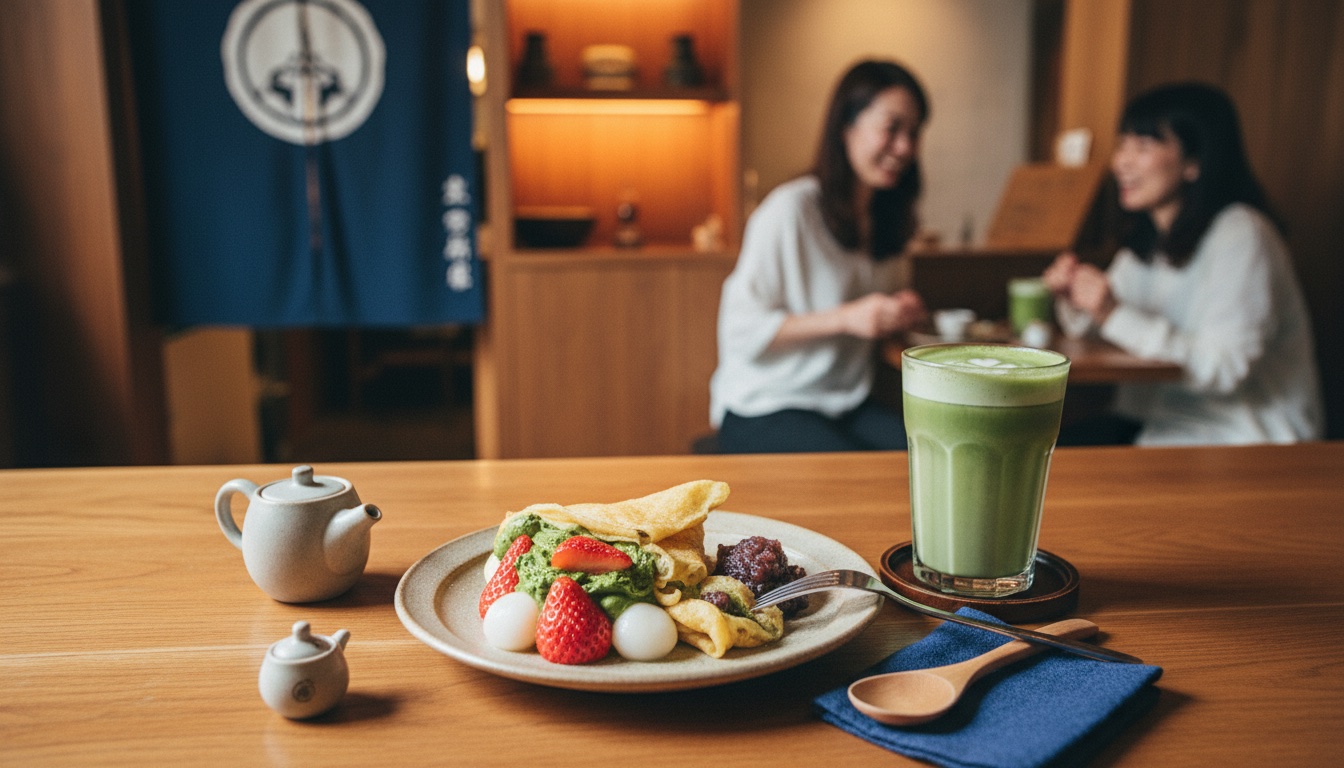 浅草茶屋たばねのし 原宿 和クレープと抹茶ブリュレ