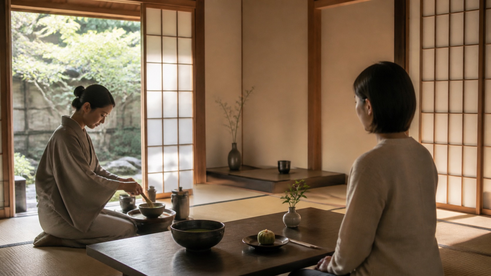 茶室物語 和知ノ庵で抹茶を味わう体験イメージ